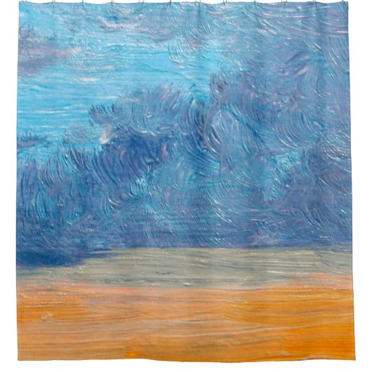 Landschaft mit Ölgemälden. Bildende Kunst, abstrak Duschvorhang (Vorderseite)