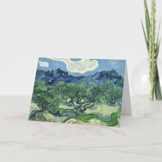 Landschaft mit Olivenbäumen, Vincent van Gogh Karte (Vorderseite)