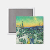 Landschaft mit Paarwandern & Crescent Moon Magnet (Vorderseite/Rückseite)