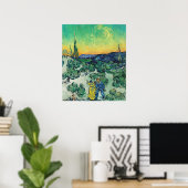 Landschaft mit Paarwandern & Crescent Moon Poster (Heimbüro)