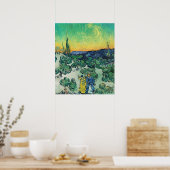 Landschaft mit Paarwandern & Crescent Moon Poster (Küche)