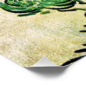 Landschaft mit Paarwanderung und Mondmond Poster (Ecke)