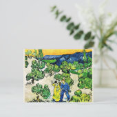 Landschaft mit Paarwanderung und Mondmond Postkarte (Stehend Vorderseite)