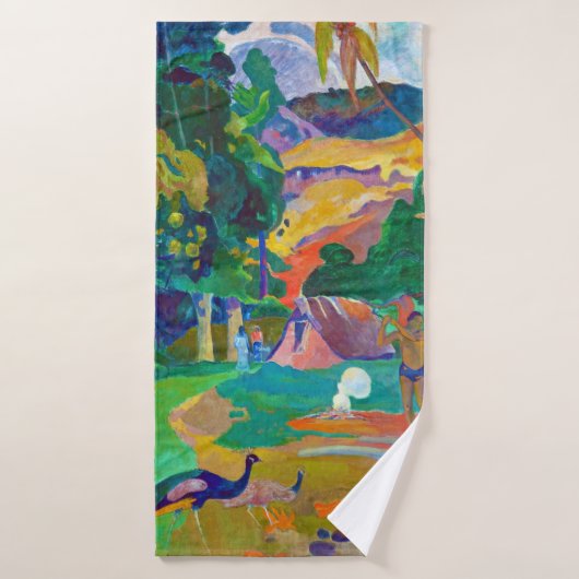 Landschaft mit Peakocks, Gauguin Badehandtuch (Badehandtuch)