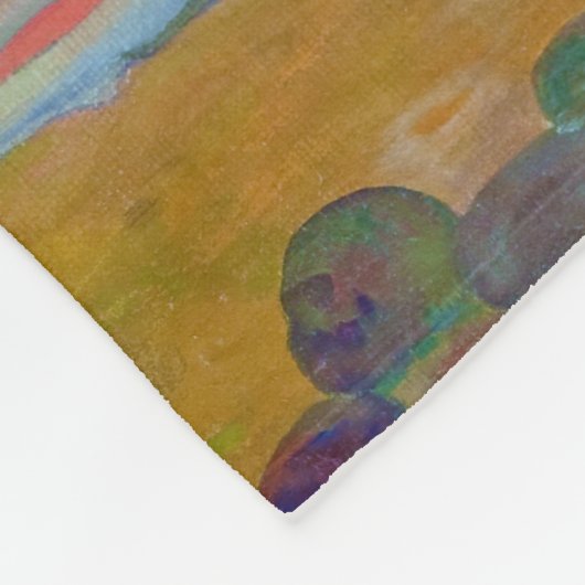 Landschaft mit Peakocks, Gauguin Fleecedecke (Ecke)