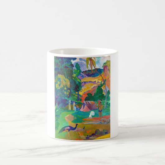 Landschaft mit Peakocks, Gauguin Kaffeetasse (Mittel)