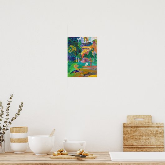 Landschaft mit Peakocks, Gauguin Poster (Küche)