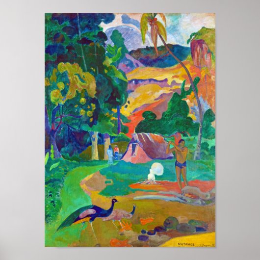 Landschaft mit Peakocks, Gauguin Poster (Vorne)