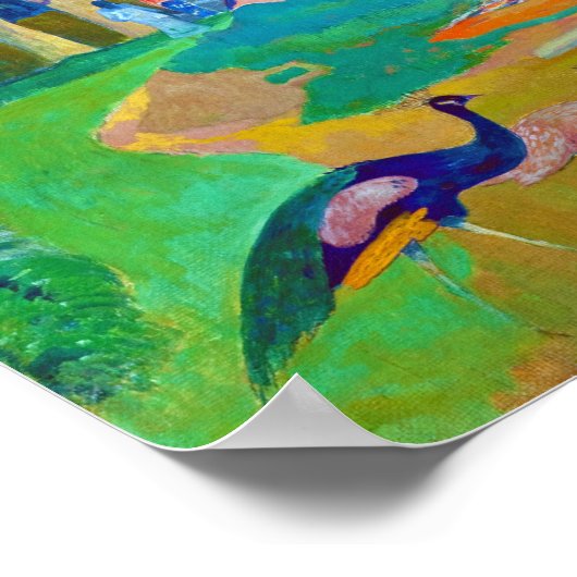 Landschaft mit Peakocks, Gauguin Poster (Ecke)