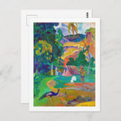 Landschaft mit Peakocks, Gauguin Postkarte (Vorne/Hinten)