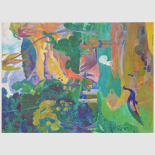 Landschaft mit Peakocks, Gauguin Seidenpapier