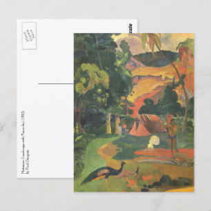 Landschaft mit Pfauen von Paul Gauguin Postkarte