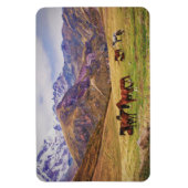 Landschaft mit Pferden in georgianischen Bergen Magnet (Vertikal)