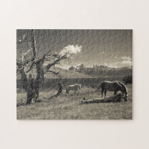 Landschaft mit Pferden Puzzle