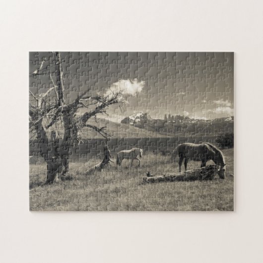 Landschaft mit Pferden Puzzle (Horizontal)