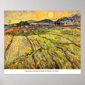 Landschaft mit Pflügen von Vincent van Gogh Poster (Vorne)
