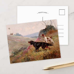 Landschaft mit Pointer und Setter   Eugene Petit Postkarte