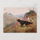 Landschaft mit Pointer und Setter | Eugene Petit Postkarte (Vorderseite)