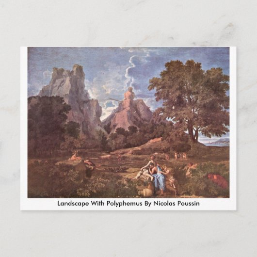 Landschaft mit Polyphemus von Nicolas Poussin Postkarte (Vorderseite)