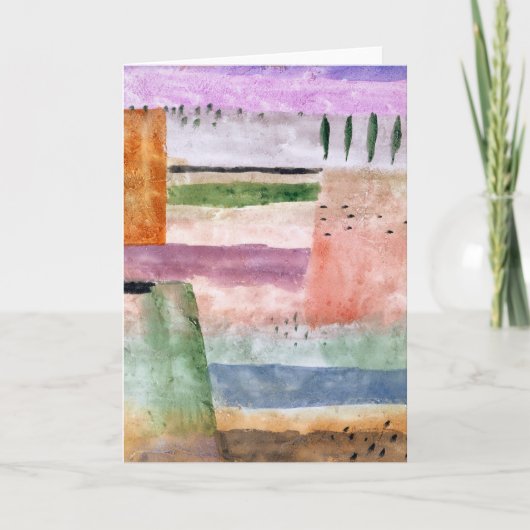 Landschaft mit Poplars - Paul Klee - Abstrakte Kun Karte (Vorderseite)