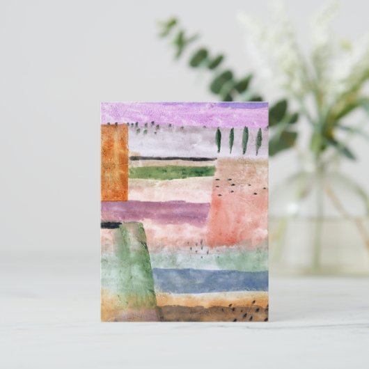 Landschaft mit Poplars - Paul Klee - Abstrakte Kun Postkarte (Stehend Vorderseite)