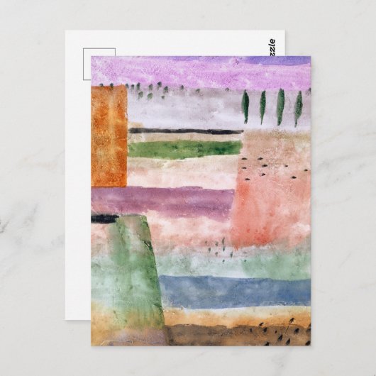 Landschaft mit Poplars - Paul Klee - Abstrakte Kun Postkarte (Vorne/Hinten)