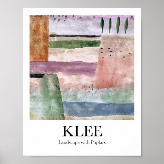 Landschaft mit Poplars von Paul Klee Poster (Vorne)