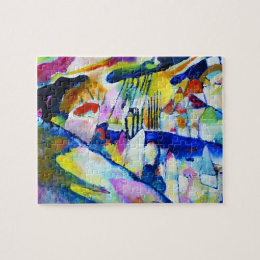Landschaft mit Regen von Wassily Kandinsky Puzzle (Horizontal)