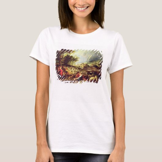 Landschaft mit Regenbogen (Öl auf Leinwand) T-Shirt (Vorderseite)
