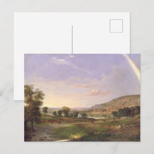 Landschaft mit Regenbogen Postkarte (Vorne/Hinten)
