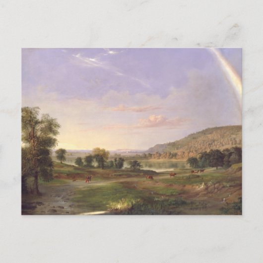 Landschaft mit Regenbogen Postkarte (Vorderseite)