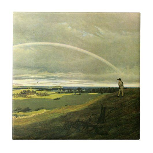 Landschaft mit Regenbogen (von Caspar David Friedr Fliese (Vorderseite)