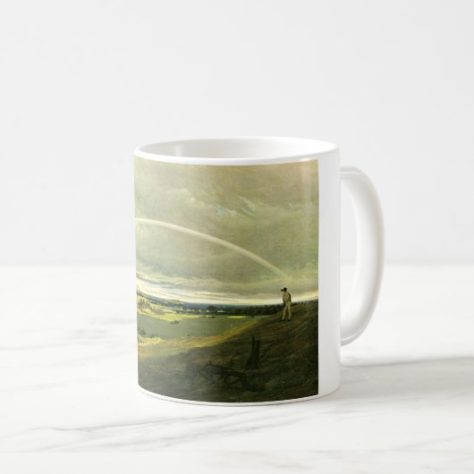Landschaft mit Regenbogen (von Caspar David Friedr Kaffeetasse (VorderseiteRechts)