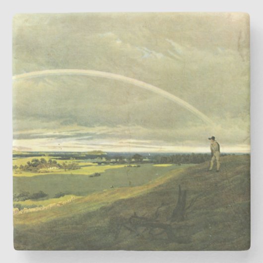 Landschaft mit Regenbogen (von Caspar David Friedr Steinuntersetzer (Vorderseite)