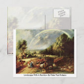 Landschaft mit Regenbogen von Peter Paul Rubens Postkarte (Vorne/Hinten)