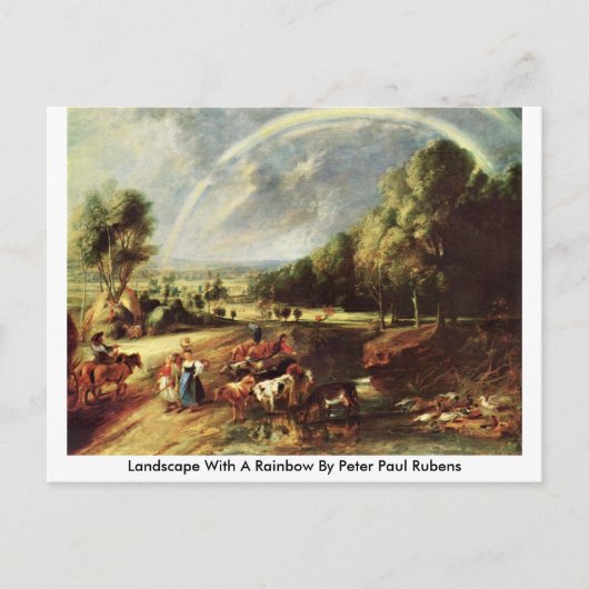 Landschaft mit Regenbogen von Peter Paul Rubens Postkarte (Vorderseite)