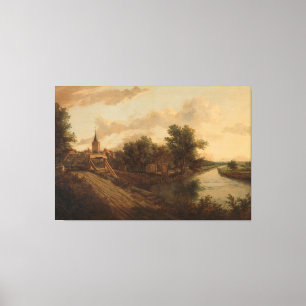 Landschaft mit rollender Brücke, anonym, c. 1660 Leinwanddruck