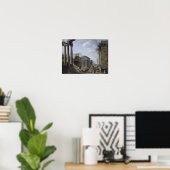 Landschaft mit römischen Ruinen Poster (Heimbüro)