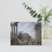 Landschaft mit römischen Ruinen Postkarte (Stehend Vorderseite)