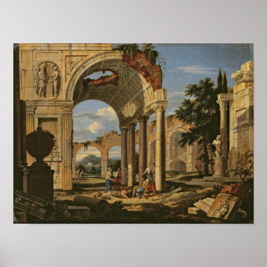 Landschaft mit Ruinen, 1673 Poster (Vorne)