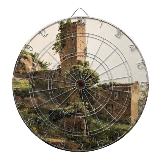 Landschaft mit Ruinen (Altes Ruiniertes Gebäude) Dartscheibe (vorne)