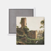 Landschaft mit Ruinen (Altes Ruiniertes Gebäude) Magnet (Vorderseite/Rückseite)