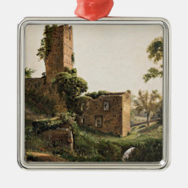 Landschaft mit Ruinen (Altes Ruiniertes Gebäude) Ornament Aus Metall