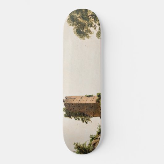 Landschaft mit Ruinen (Altes Ruiniertes Gebäude) Skateboard (Vorderseite)