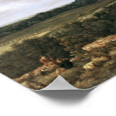 Landschaft mit Ruiniertem Schloss und Kirche Poster (Ecke)