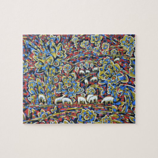 Landschaft mit Schaf-sehr schwierigem Puzzlespiel Puzzle (Horizontal)