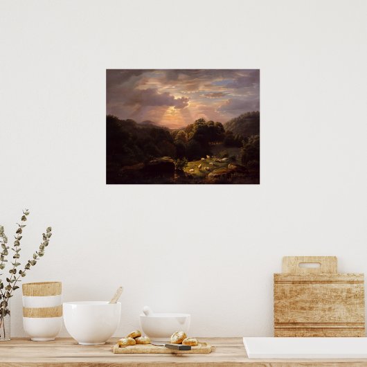 Landschaft mit Schafen Poster (Küche)