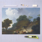 Landschaft mit Schäfern durch Fragonard Seidenpapier (Handwerk)