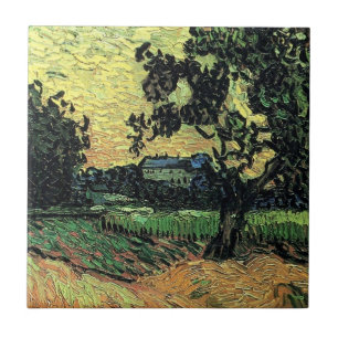 Landschaft mit Schloss Auvers von Vincent van Gogh Fliese