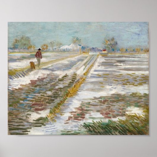 Landschaft mit Schnee, Vincent van Gogh Poster (Vorne)